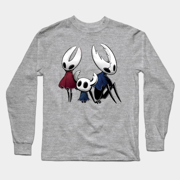 the knight, hornet, and the hollow knight trio Long Sleeve T-Shirt by Quimser